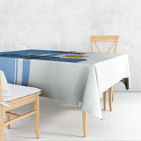 Personalized Argentina Flag Day Tablecloth Sun Of May Patriotic Blue Gradient Sketch