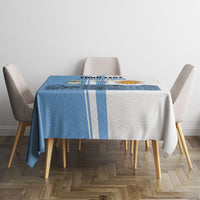 Personalized Argentina Flag Day Tablecloth Sun Of May Patriotic Blue Gradient Sketch