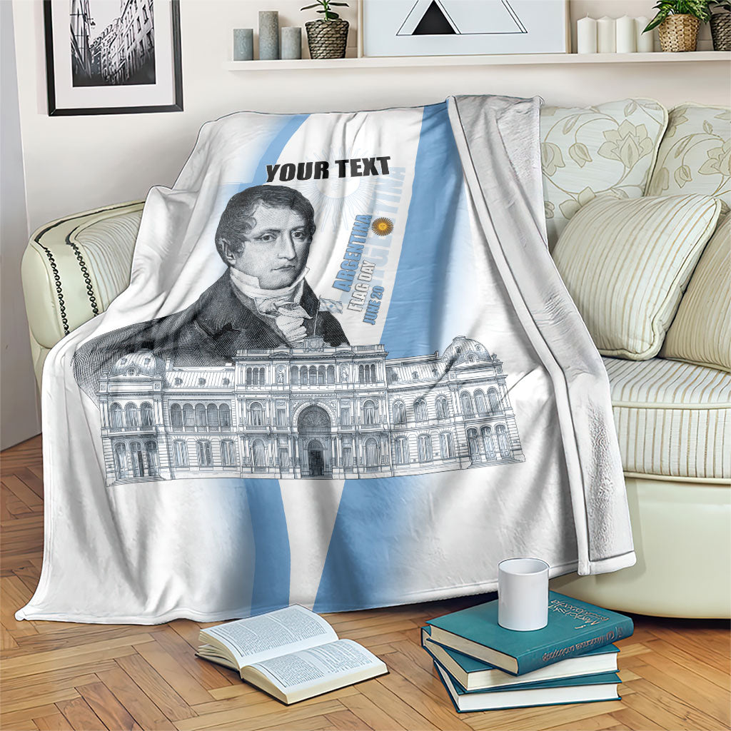 Custom Argentina Manuel Belgrano Blanket Flag Day - Patriotic Sun of May