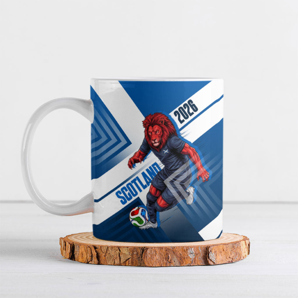 Personalized Scotland Football 2026 Ceramic Mug Scottish Soccer Red Lion Mascot Saltire Cross