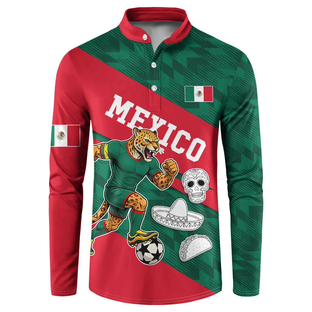 Personalized Mexico Football Jaguar Mascot Button Sweatshirt Sugar Skull Sombrero Aztec