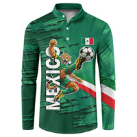 Personalized Mexico Football Button Sweatshirt Jaguar Mascot Artistic Brush Stroke Texture