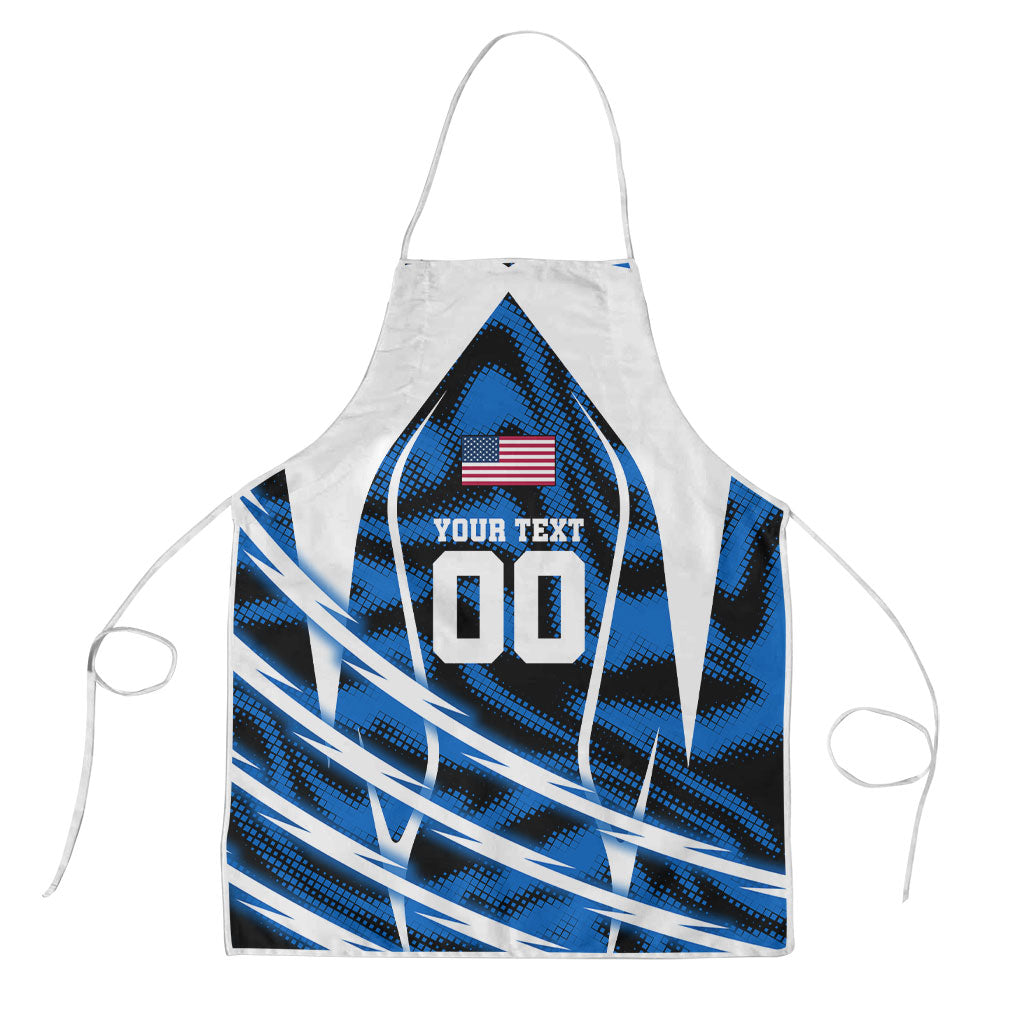 Personalized United States Soccer Apron USA Patriotic Eagle Mascot - Blue Geometric