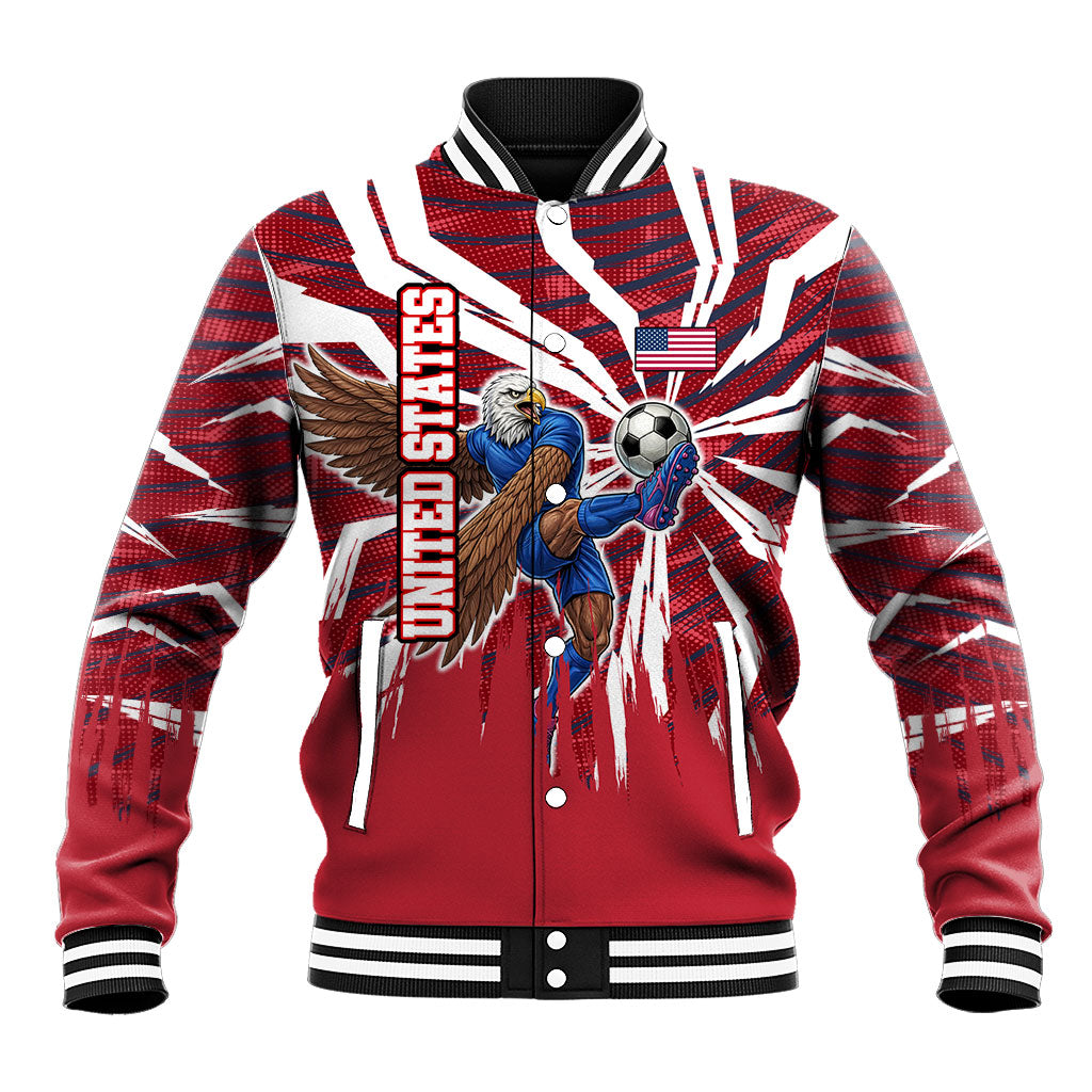 Personalized United States Soccer Baseball Jacket American Eagle World Football Mascot