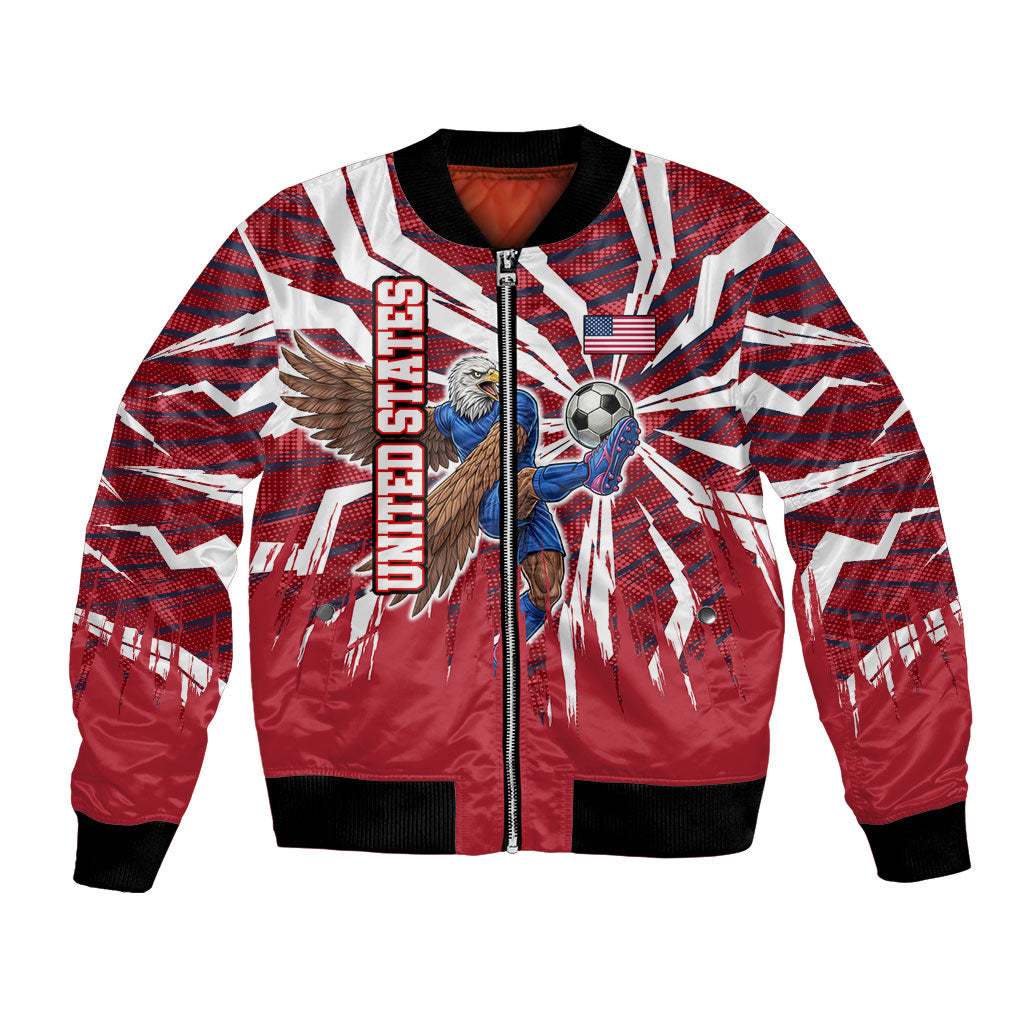 Personalized United States Soccer Bomber Jacket American Eagle World Football Mascot