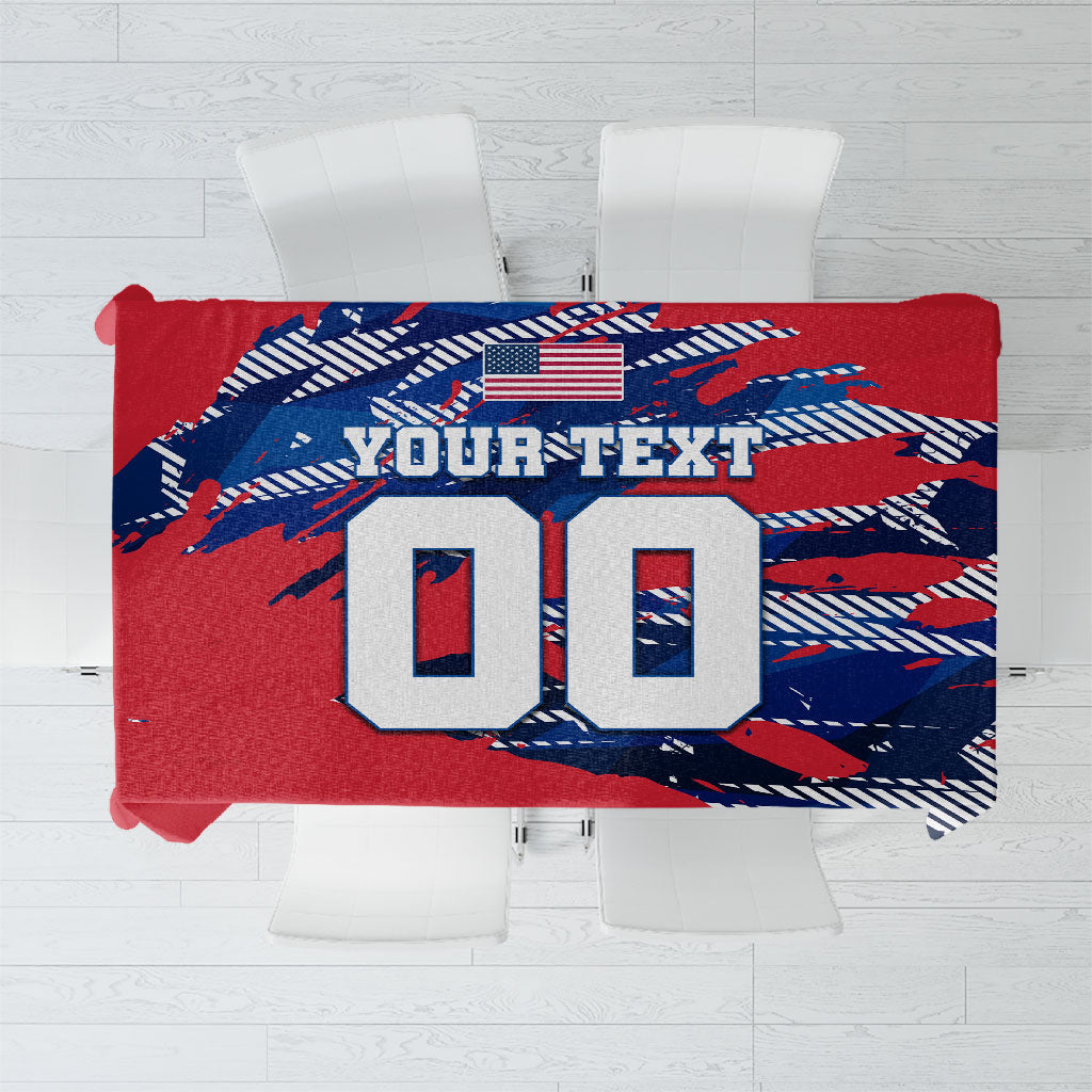 Personalized United States Soccer Eagle Tablecloth American Flag Grunge Patriot Art