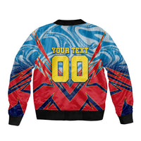 Personalized DR Congo Football Leopard Victory Bomber Jacket Congolese Soccer Comic Style