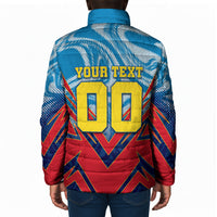 Personalized DR Congo Football Leopard Victory Padded Jacket Congolese Soccer Comic Style