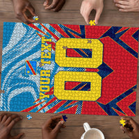 Personalized DR Congo Football Leopard Victory Puzzle Congolese Soccer Comic Style