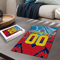 Personalized DR Congo Football Leopard Victory Puzzle Congolese Soccer Comic Style