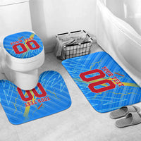 Personalized DR Congo Football Bathroom Set Lightning Leopard National Flag Motif