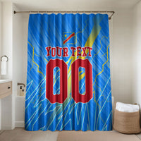 Personalized DR Congo Football Bathroom Set Lightning Leopard National Flag Motif