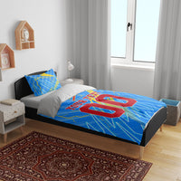 Personalized DR Congo Football Bedding Set Lightning Leopard National Flag Motif