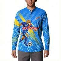 Personalized DR Congo Football Button Sweatshirt Lightning Leopard National Flag Motif