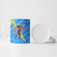 Personalized DR Congo Football Ceramic Mug Lightning Leopard National Flag Motif