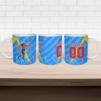 Personalized DR Congo Football Ceramic Mug Lightning Leopard National Flag Motif