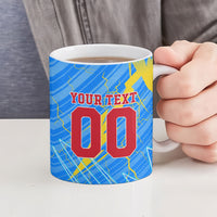 Personalized DR Congo Football Ceramic Mug Lightning Leopard National Flag Motif
