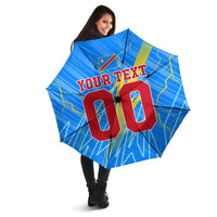 Personalized DR Congo Football Umbrella Lightning Leopard National Flag Motif