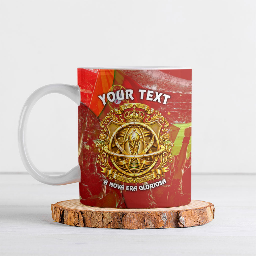 Custom Portugal Football World Champions 2026 Ceramic Mug Golden Shield Crown Crest Soccer Trophy