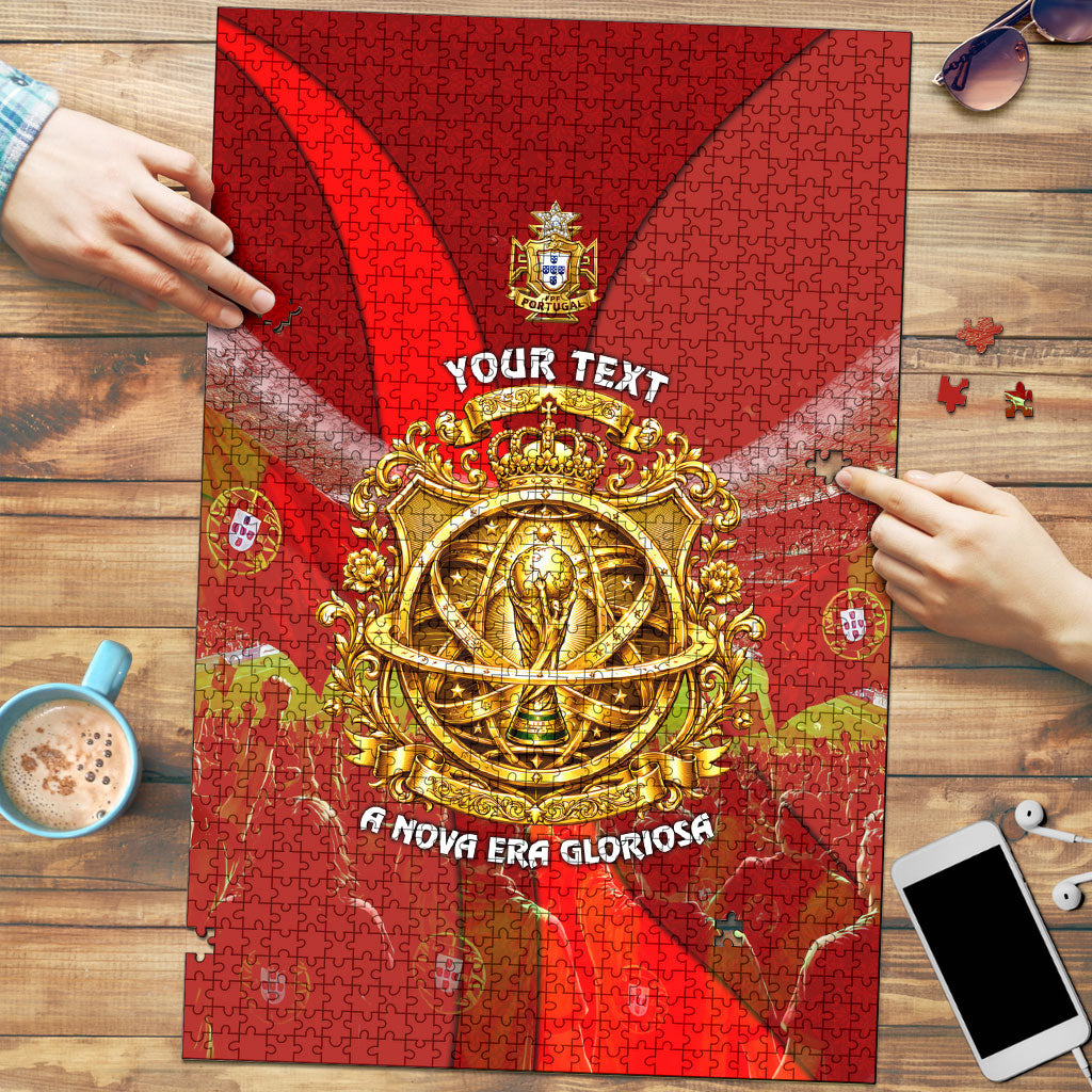 Custom Portugal Football World Champions 2026 Puzzle Golden Shield Crown Crest Soccer Trophy