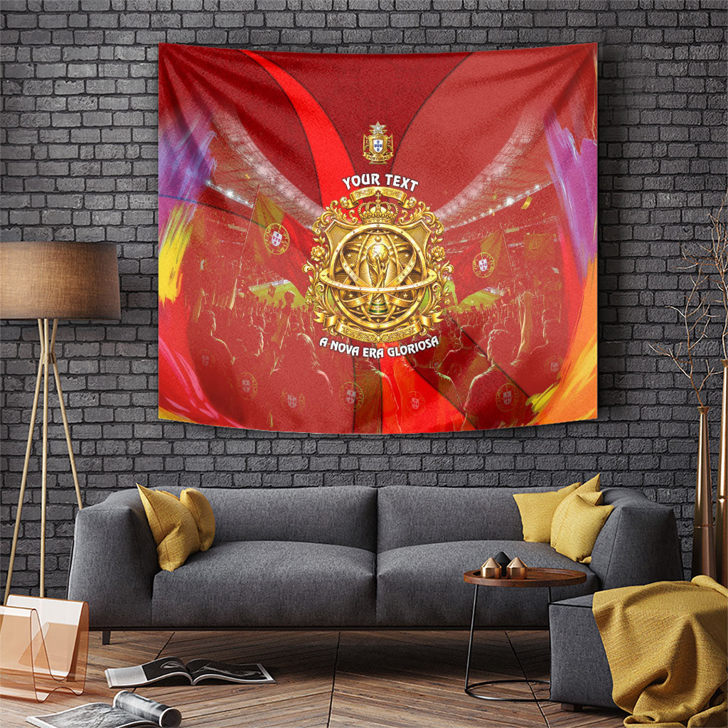 Custom Portugal Football World Champions 2026 Tapestry Golden Shield Crown Crest Soccer Trophy