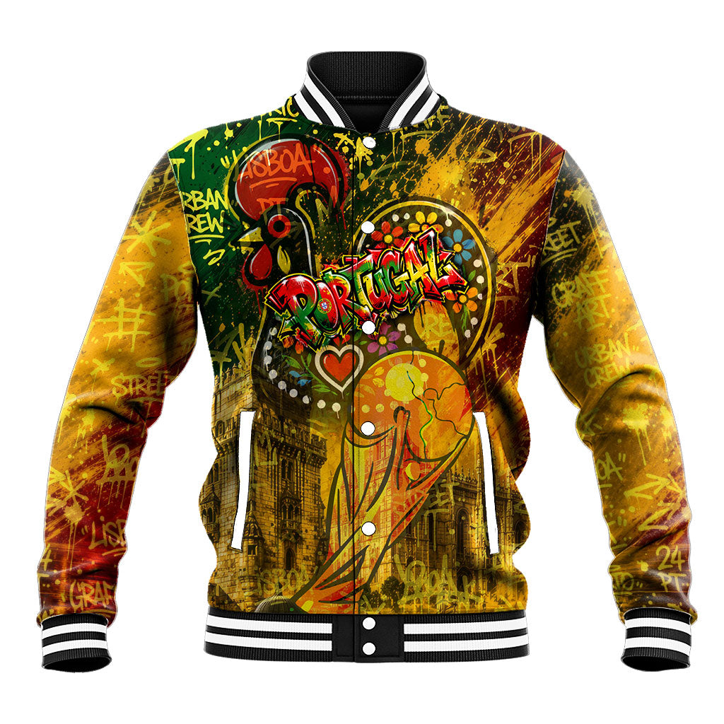 Portugal Football Champions 2026 Baseball Jacket Urban Graffiti Street Art Galo De Barcelos