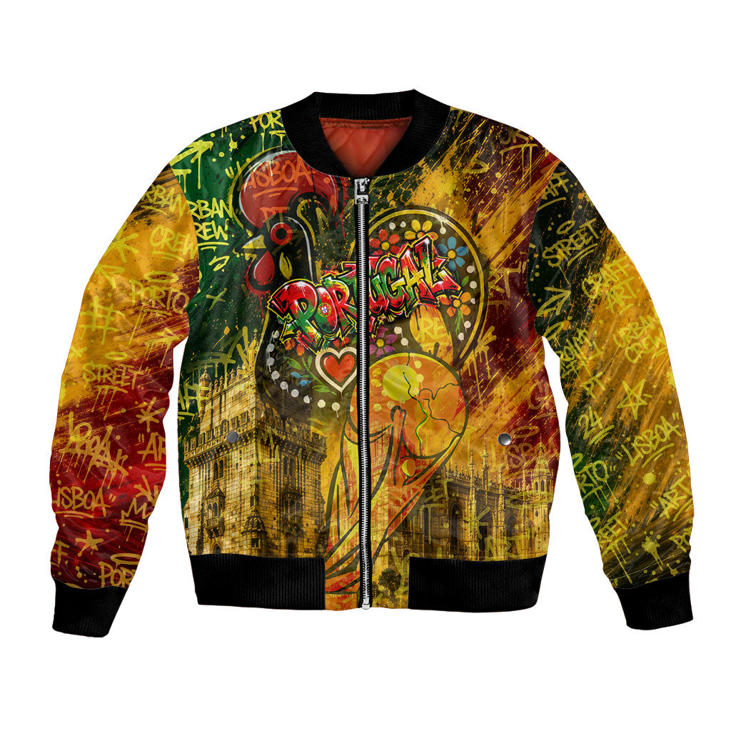 Portugal Football Champions 2026 Bomber Jacket Urban Graffiti Street Art Galo De Barcelos
