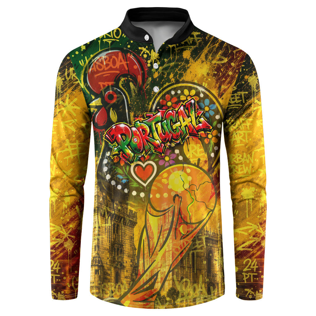 Portugal Football Champions 2026 Button Sweatshirt Urban Graffiti Street Art Galo De Barcelos