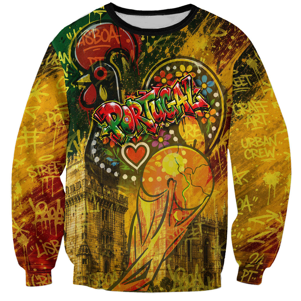 Portugal Football Champions 2026 Sweatshirt Urban Graffiti Street Art Galo De Barcelos