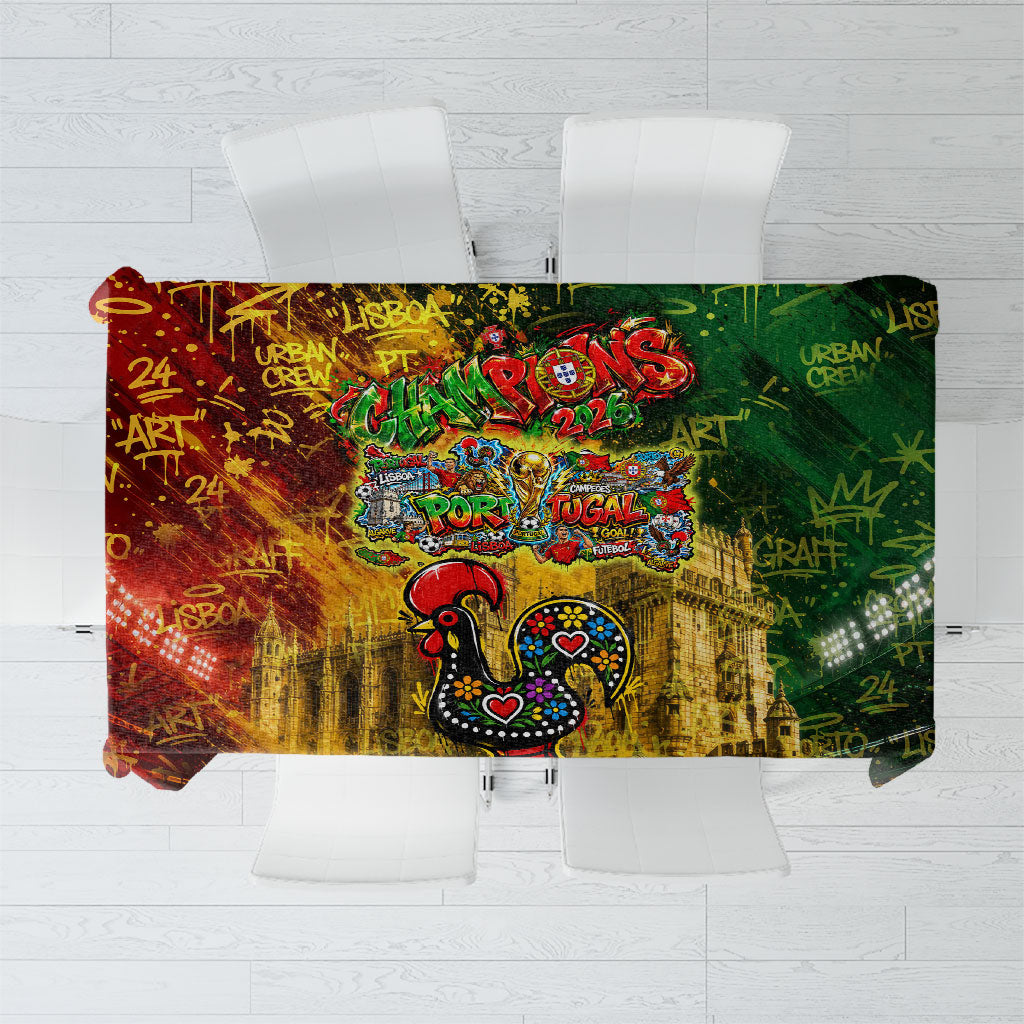Portugal Football Champions 2026 Tablecloth Urban Graffiti Street Art Galo De Barcelos