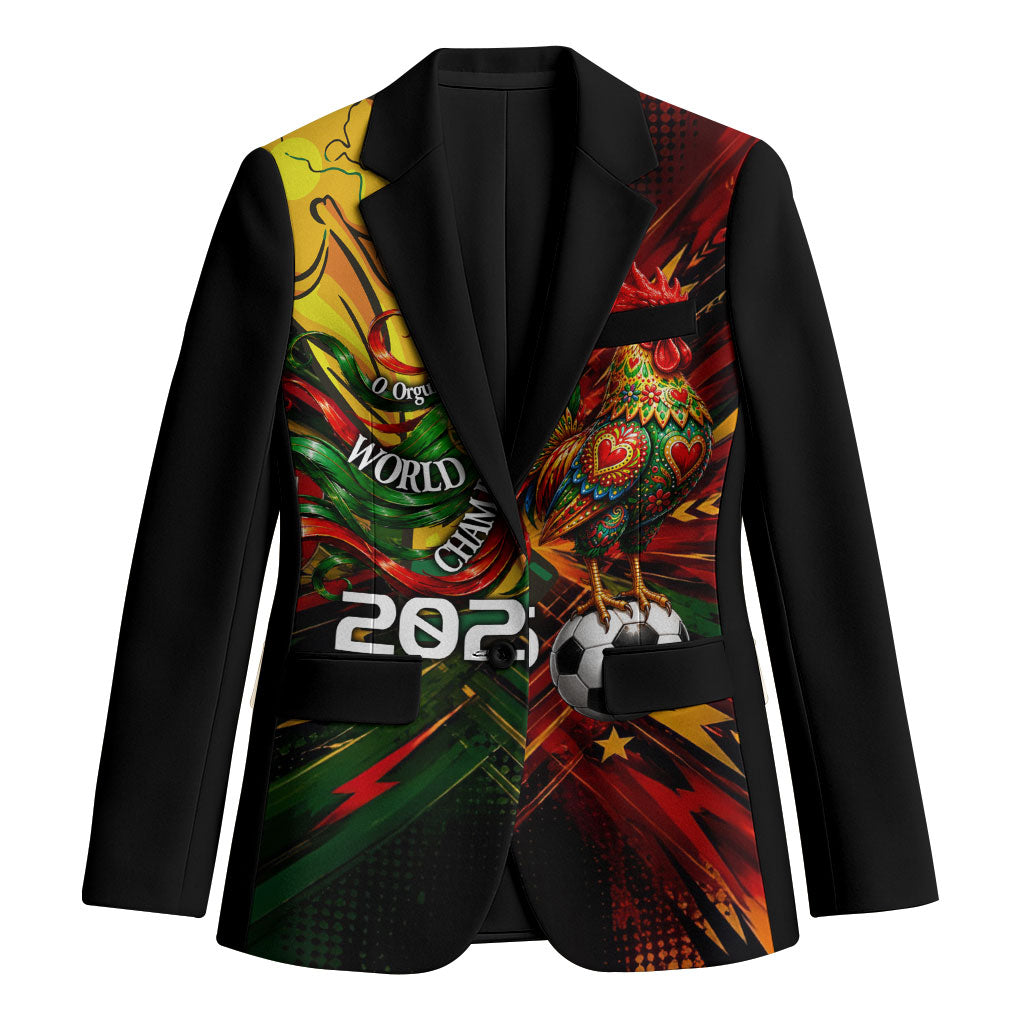 Personalized Portugal Football Champions 2026 Blazer Rooster Mascot Comic Trophy Soccer Ball