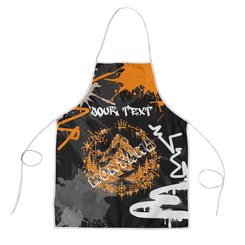 Personalized Montana Glacier National Park Apron Urban Graffiti Street Art Paint Splatter