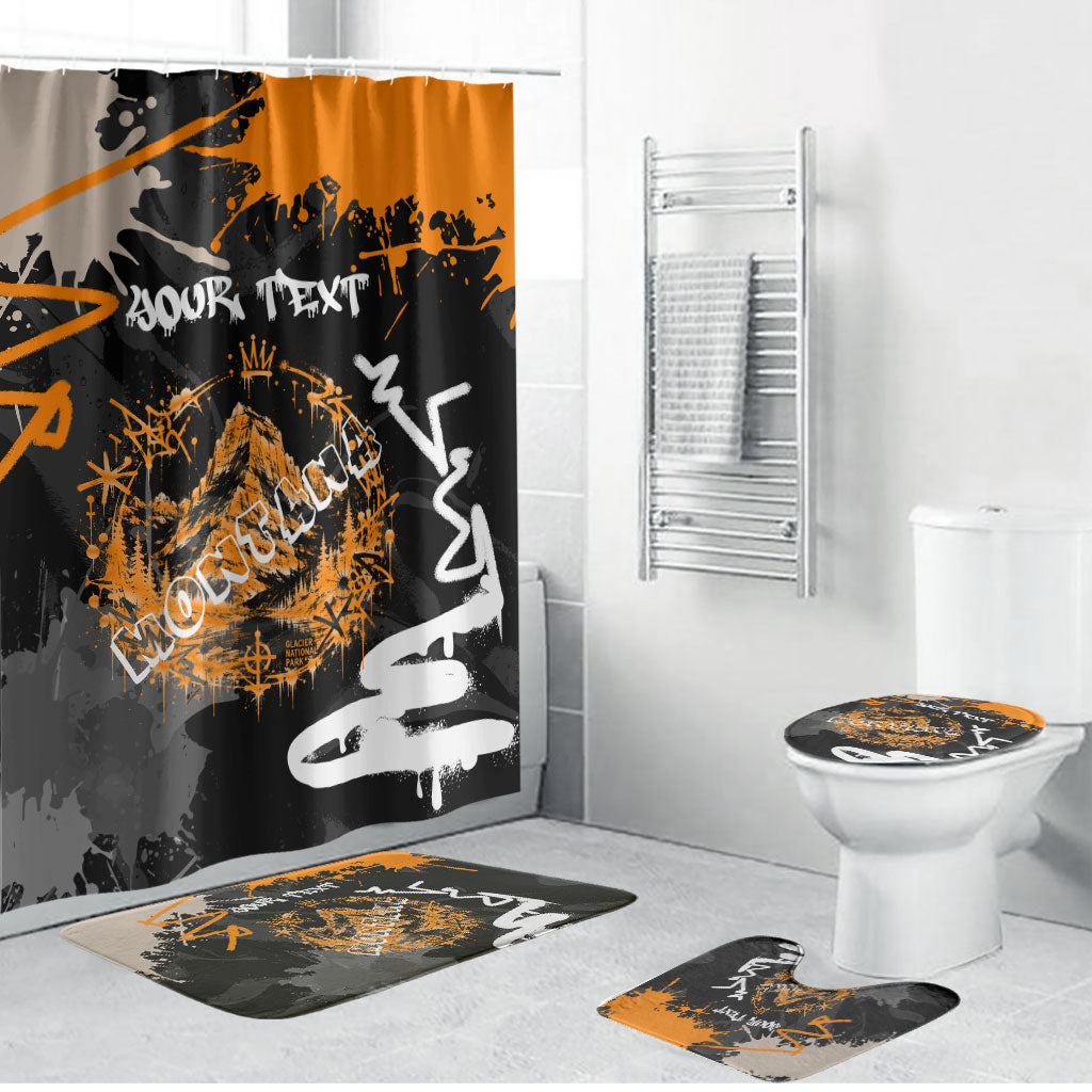 Personalized Montana Glacier National Park Bathroom Set Urban Graffiti Street Art Paint Splatter