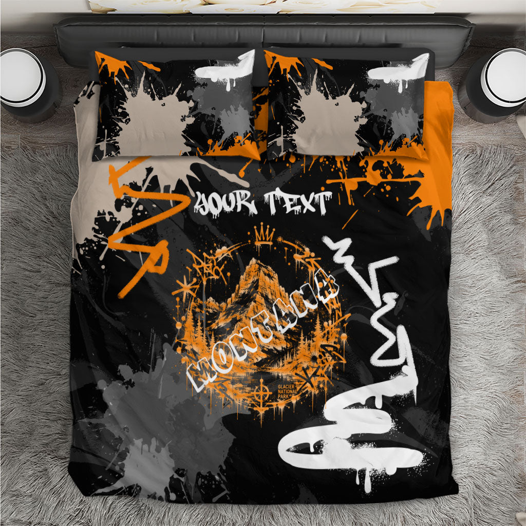 Personalized Montana Glacier National Park Bedding Set Urban Graffiti Street Art Paint Splatter