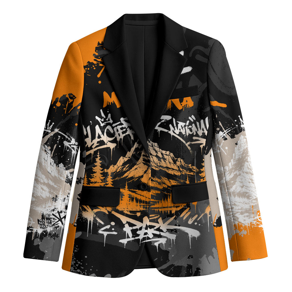 Personalized Montana Glacier National Park Blazer Urban Graffiti Street Art Paint Splatter