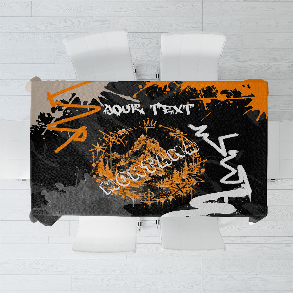 Personalized Montana Glacier National Park Tablecloth Urban Graffiti Street Art Paint Splatter