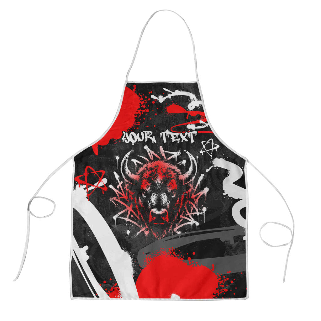 Personalized Montana Grizzly Bear and Bison Apron Urban Graffiti Grunge Paint Splatter