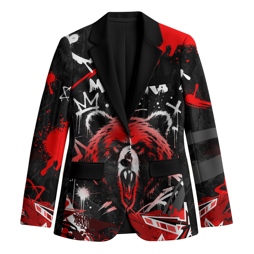 Personalized Montana Grizzly Bear and Bison Blazer Urban Graffiti Grunge Paint Splatter