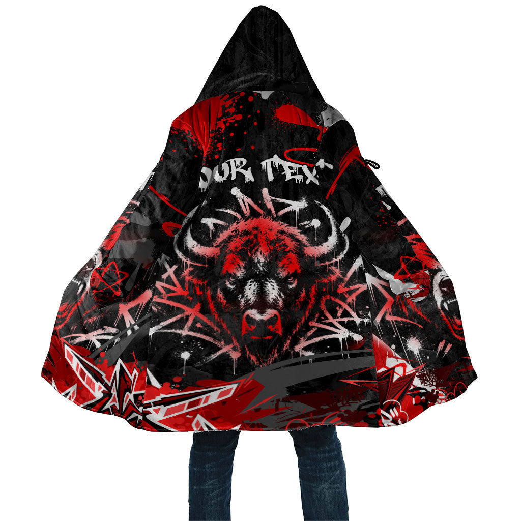 Personalized Montana Grizzly Bear and Bison Cloak Urban Graffiti Grunge Paint Splatter