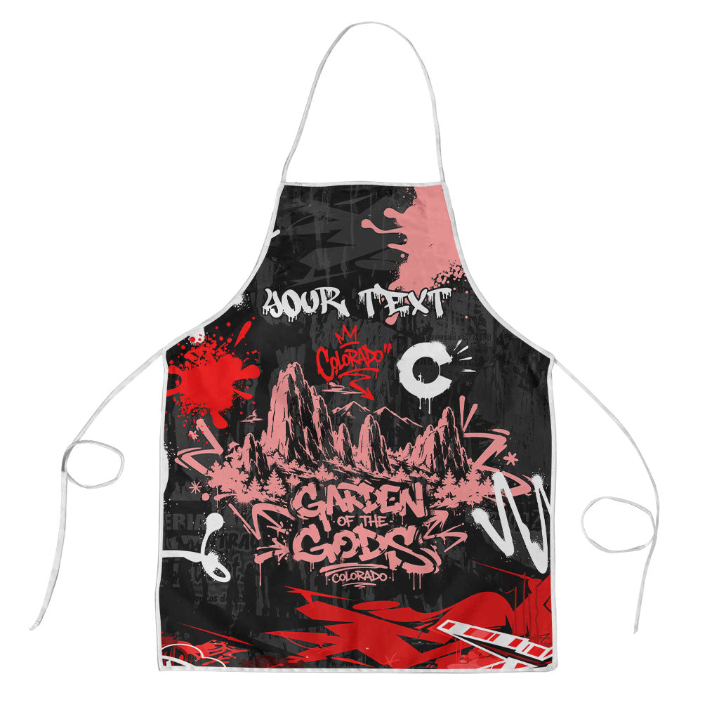 Personalized Colorado Garden Of The Gods Apron Urban Graffiti Paint Splatter Street Art