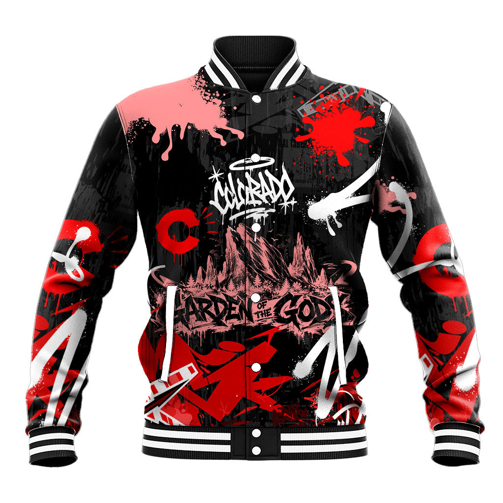 Personalized Colorado Garden Of The Gods Baseball Jacket Urban Graffiti Paint Splatter Street Art