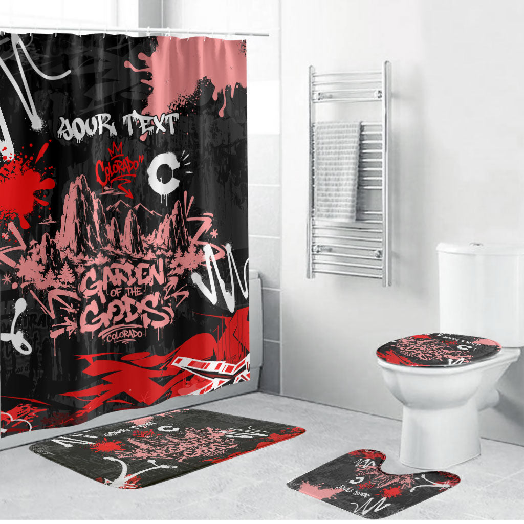 Personalized Colorado Garden Of The Gods Bathroom Set Urban Graffiti Paint Splatter Street Art