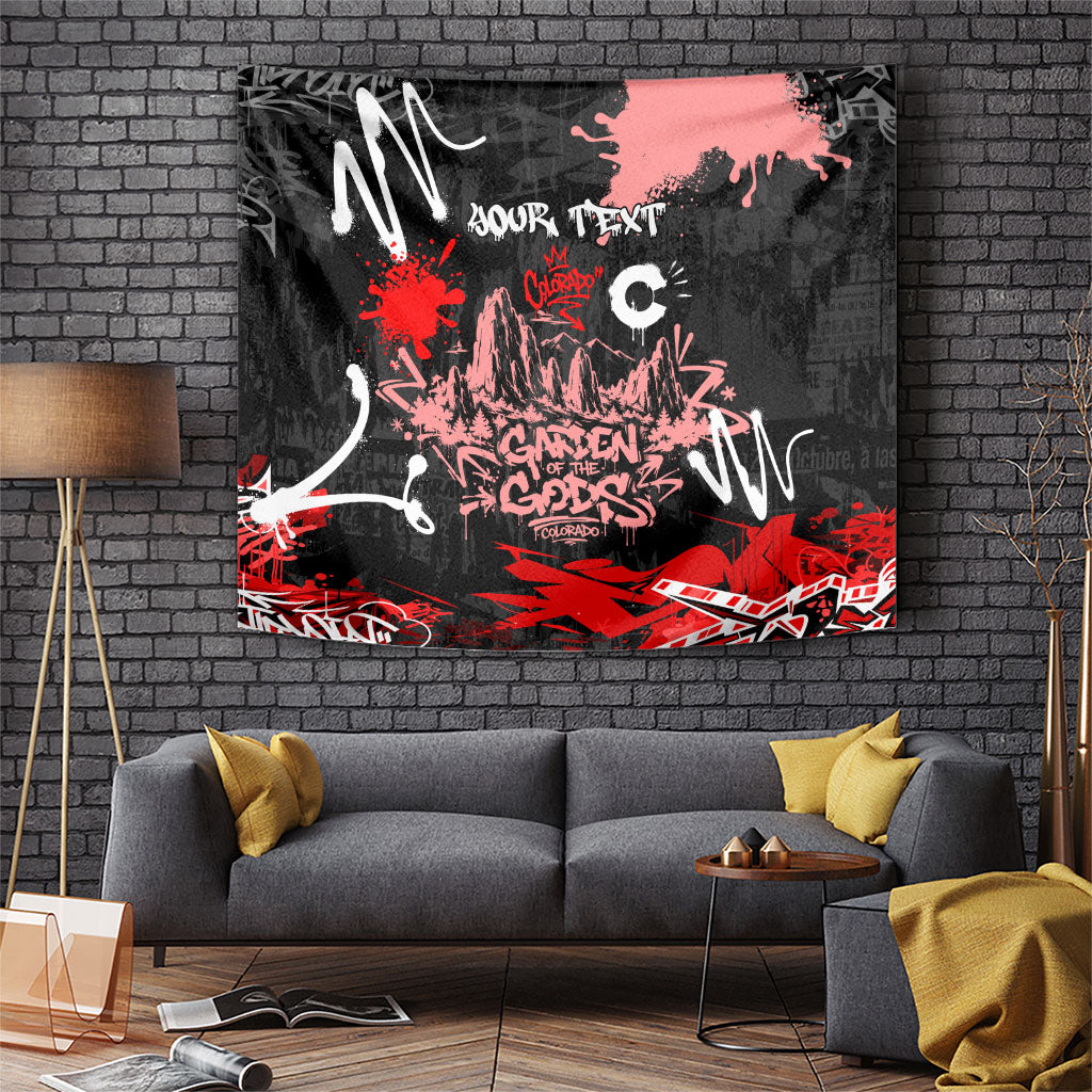 Personalized Colorado Garden Of The Gods Tapestry Urban Graffiti Paint Splatter Street Art