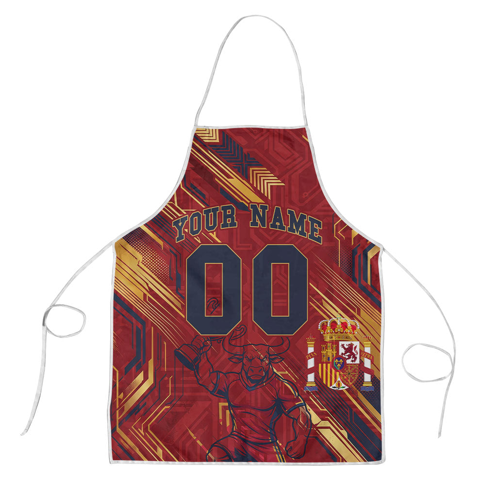 Personalized Spain Football Apron Spanish Shield Bull Mascot