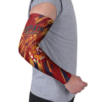 Personalized Spain Football Arm Sleeves Spanish Shield Bull Mascot