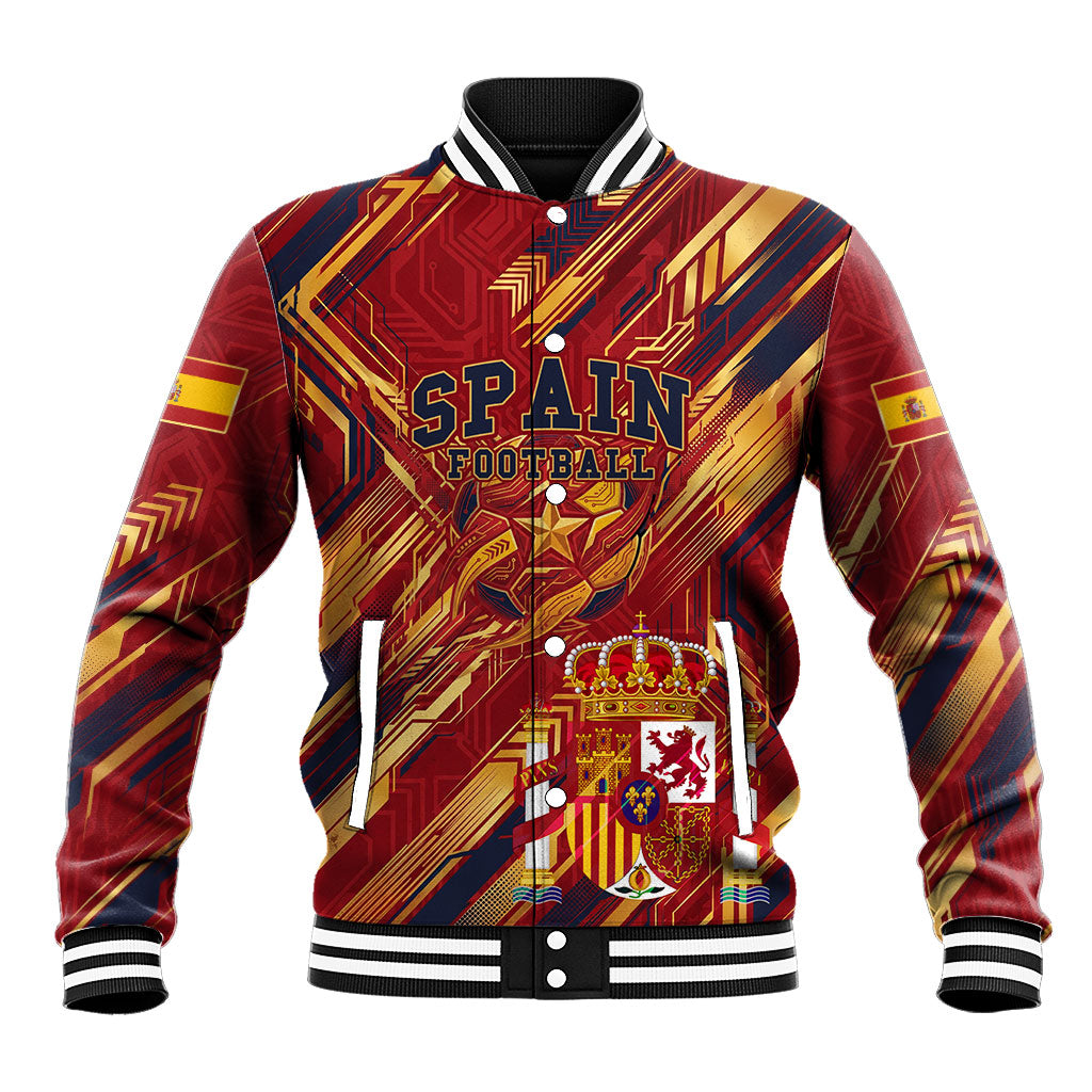 Personalized Spain Football Baseball Jacket Spanish Shield Bull Mascot