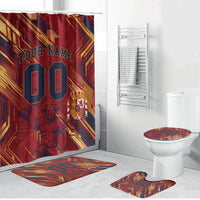 Personalized Spain Football Bathroom Set Spanish Shield Bull Mascot