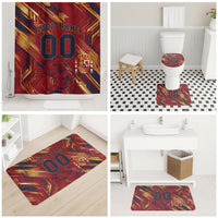 Personalized Spain Football Bathroom Set Spanish Shield Bull Mascot