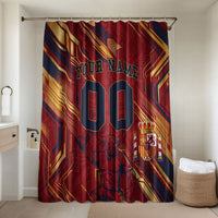 Personalized Spain Football Bathroom Set Spanish Shield Bull Mascot