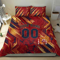 Personalized Spain Football Bedding Set Spanish Shield Bull Mascot